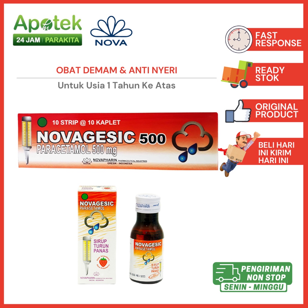 Novagesic 500 mg / Paracetamol / Pereda Demam / Novagesic Tablet / Novagesic Syrup