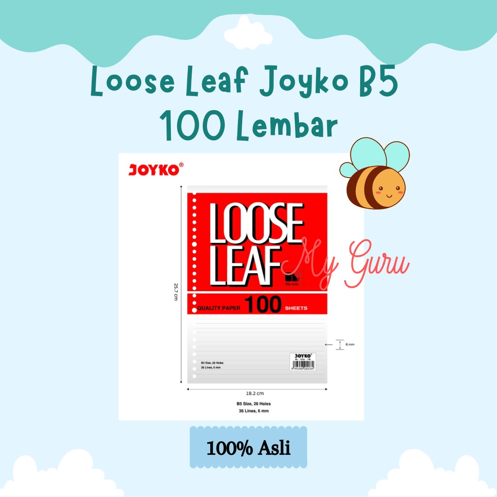 

[PAK] LOOSE LEAF / KERTAS ISI BINDER JOYKO B5 100 LEMBAR