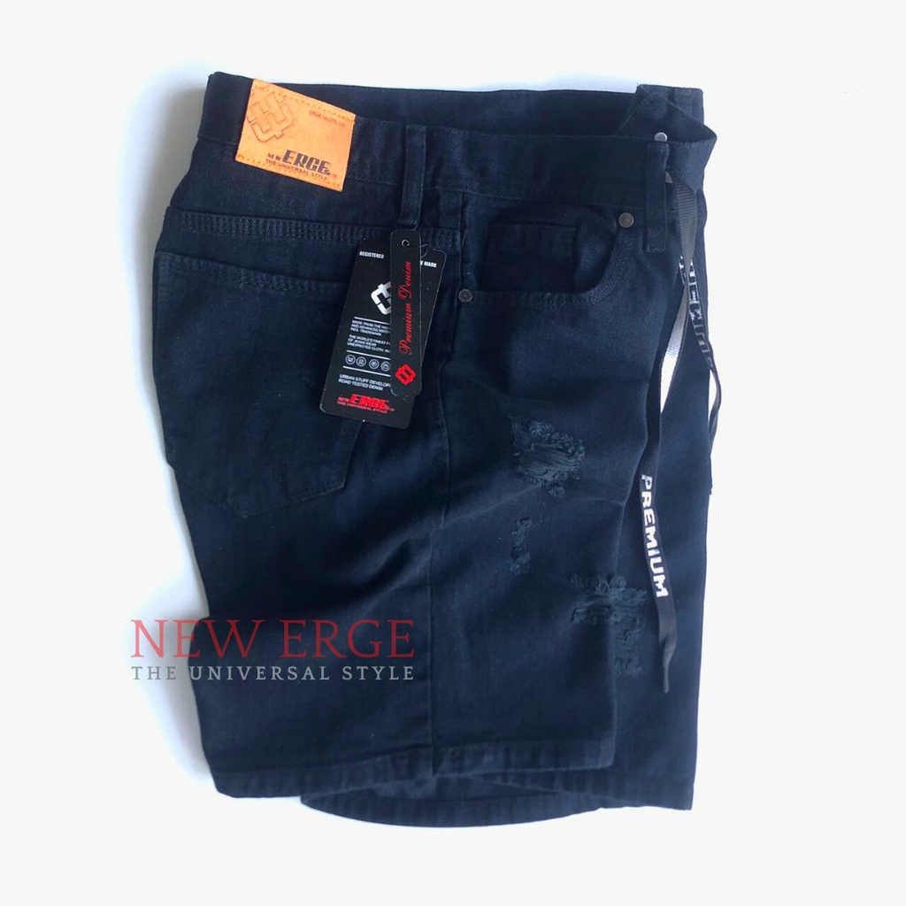 celana jeans sobek pendek ripped oversize jumbo big size 32 - 44