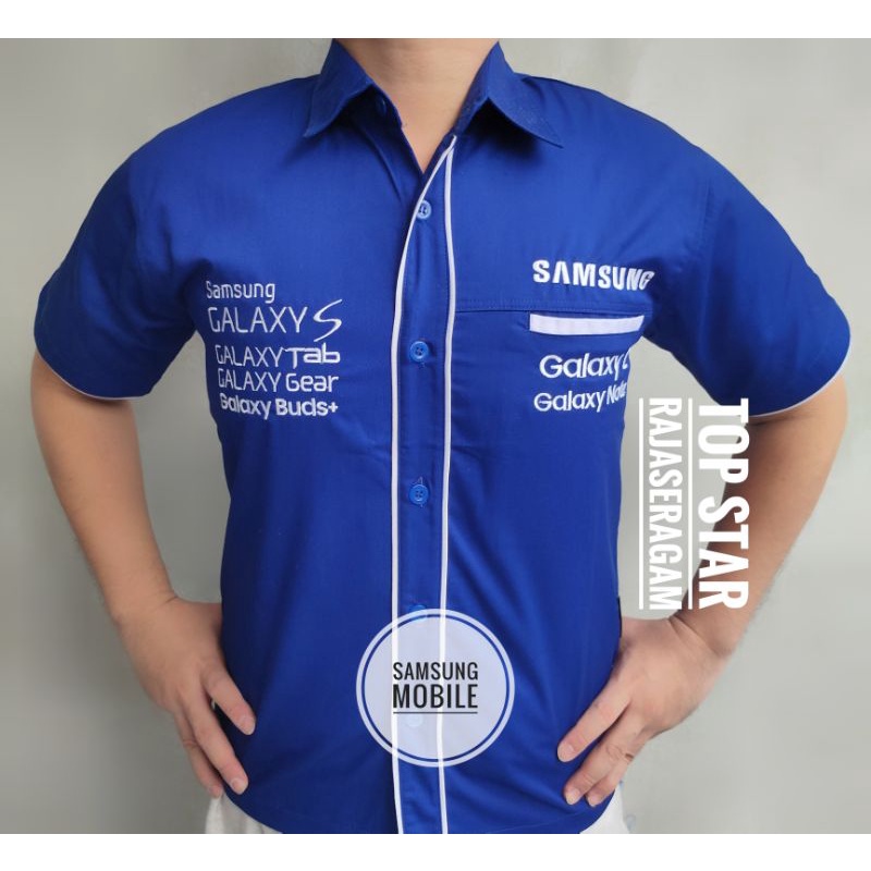 Baju Kemeja SAMSUNG Bordir Seragam Komunitas HP Gadget Kerja PDH Promo