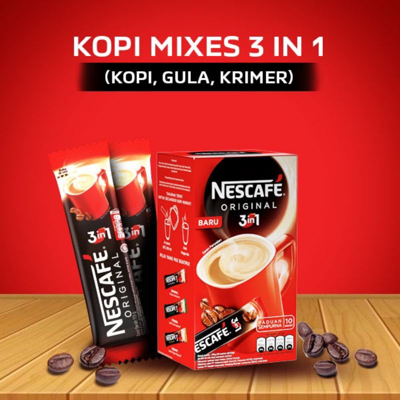 

Nescafe Original Kopi 3in1 isi 17,5gr x 10 sachet