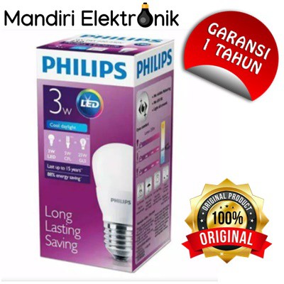 Lampu LED Philips 3 Watt Putih GARANSI