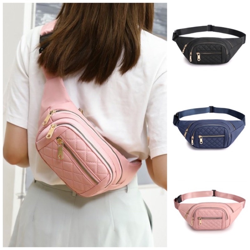 Tas Pinggang Wanita import ORIGINAL Waterproof Waist bag model D