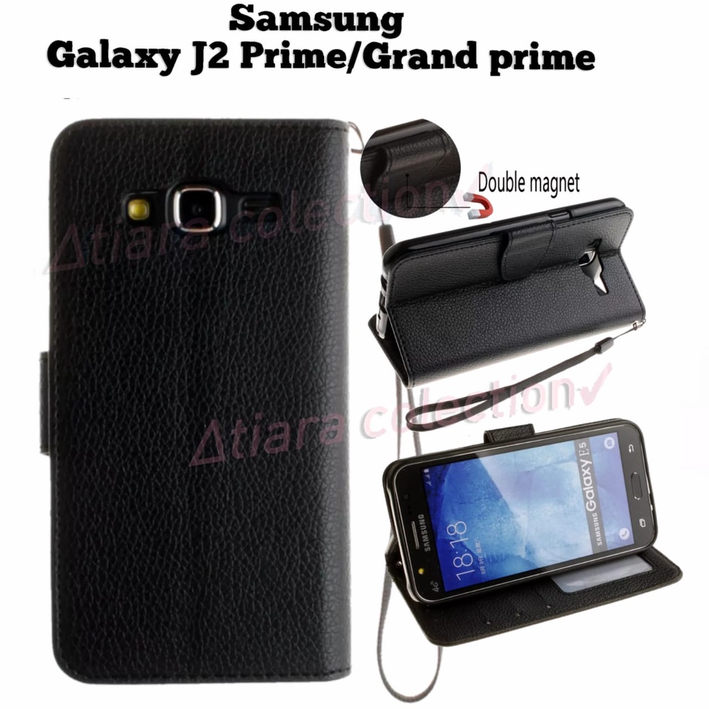 SAMSUNG GALAXY J2 PRIME CASING DOMPET HP COVER HP LEATHER FLIP CASE PREMIUM