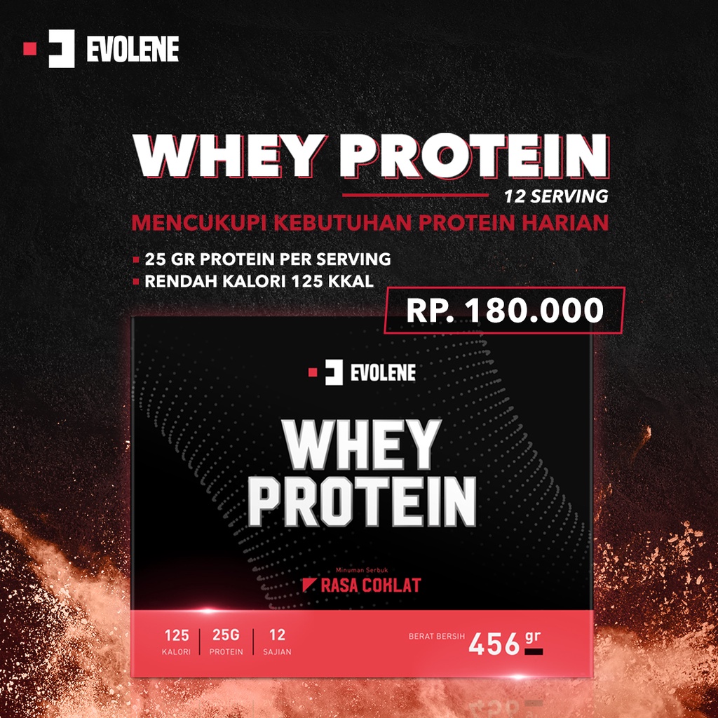 EVOWHEY EVOLENE 420gr EVO WHEY Protein Suplemen Fitness Tinggi Protein Rasa Coklat