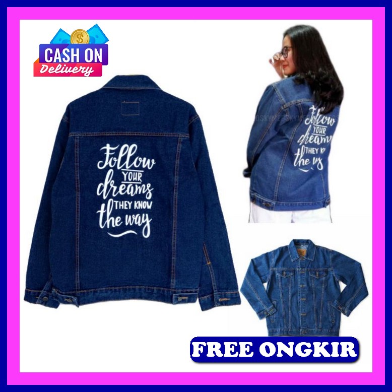 Ay65Df Amr Original - Jaket Jeans Simple Stud Wanita Vol 02 - Semi Crop Style - Jj Punk Rock New 191