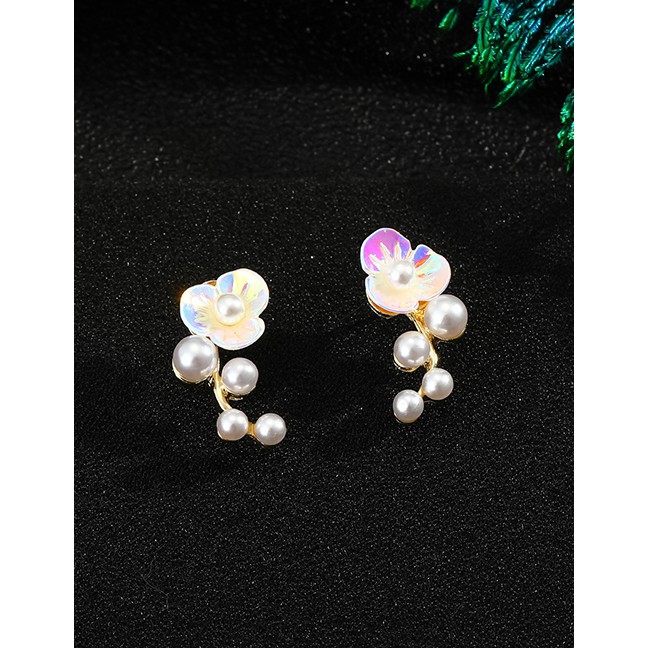 LRC Anting Tusuk Fashion Flowers 925 Silver Needle Flower Earrings P76276