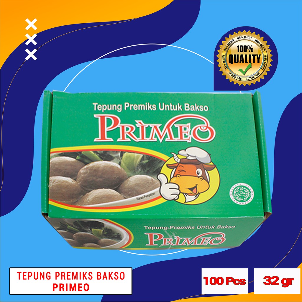 Jual Tepung Bakso Tepung Pengenyal Bakso Primeo 32 Gr Isi 100 Pcs