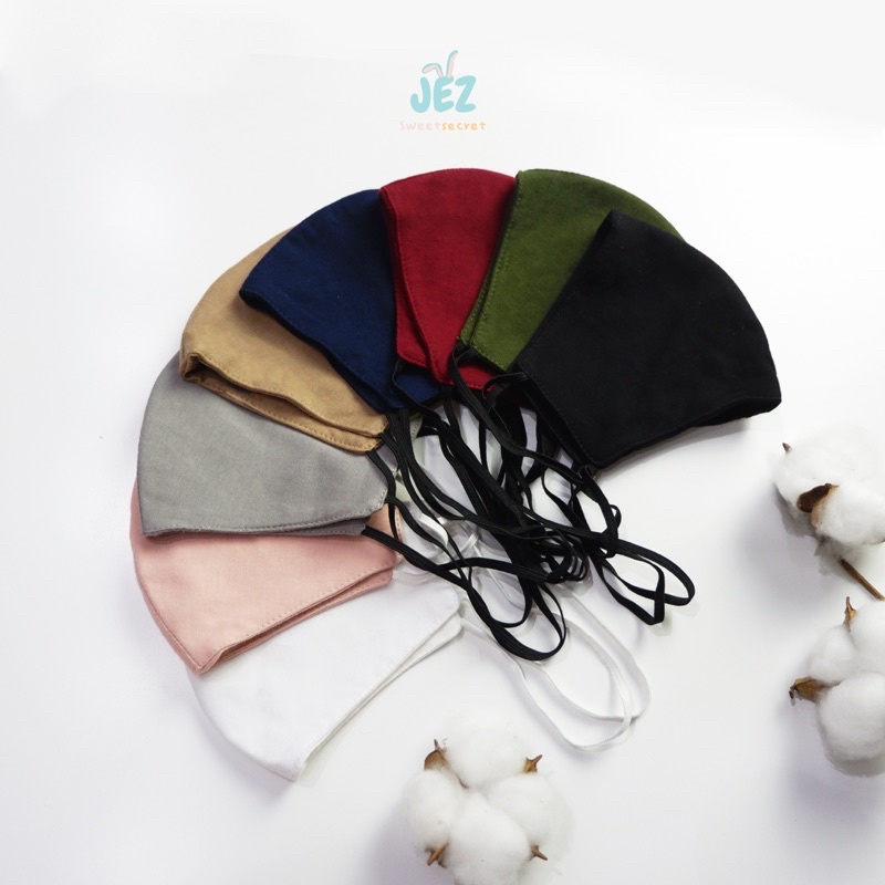 MASKER KATUN STANDAR SNI KAIN COTTON EARLOOP HEADLOOP HIJAB JILBAB DUCKBILL 100% COTTON MURAH