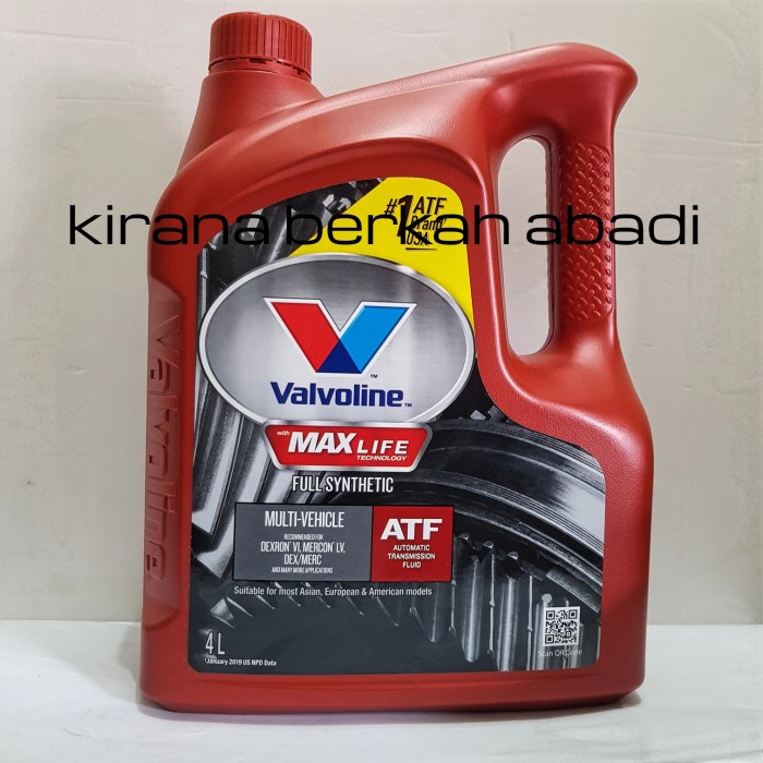 ATF VALVOLINE MAXLIFE FULLY SYNTHETIC DEXRON VI 4 LITER
