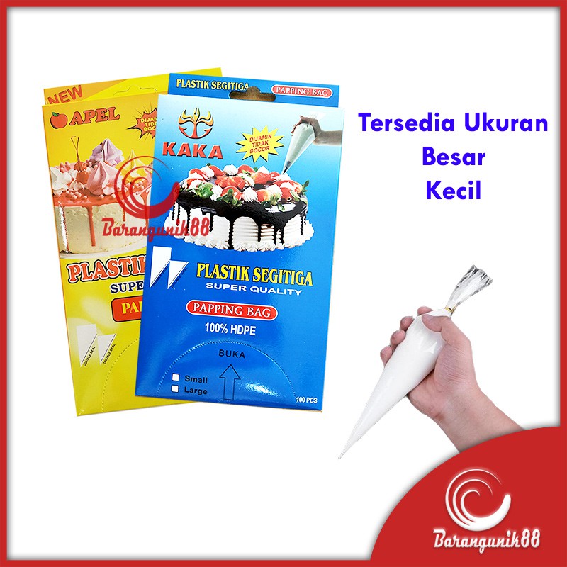 Plastik Segitiga Papping Bag Piping Isi 100 Lembar Kecil Menghias Butter Cream Kue