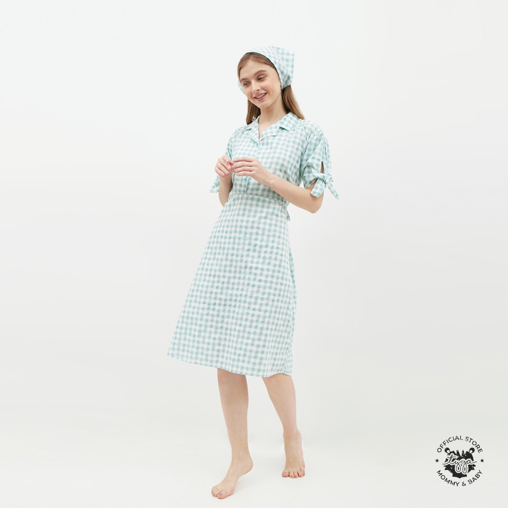 Gingham Homedress (Baju Daster Ibu Hamil &amp; Menyusui)