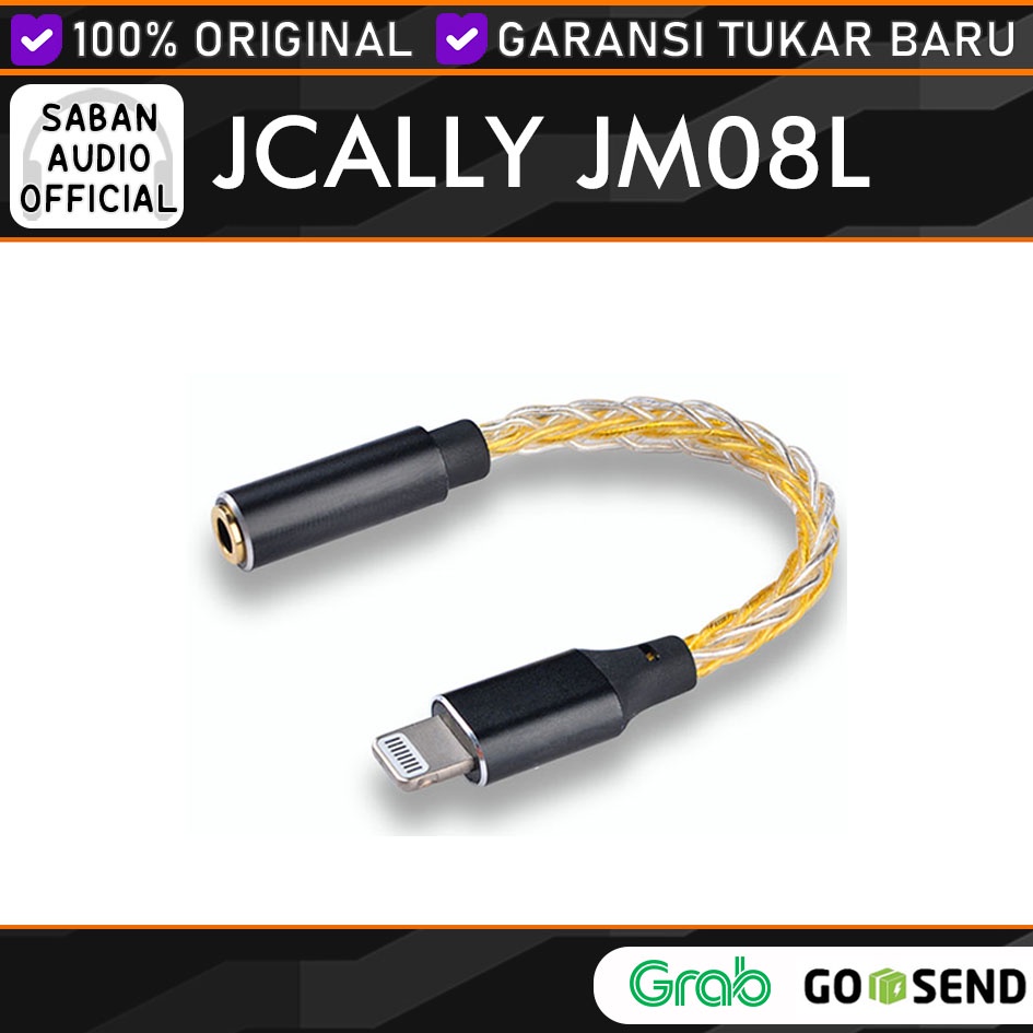 JCALLY JM08L Lightning to 3.5mm Adaptor Kabel Audio Lightning MFi Lighting Audio Converter Adapter