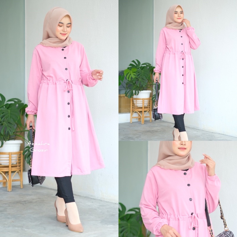 Piko Tunik - LD105 Busui Tunik Babyterry Import / Serut Pinggang /  R.9 - 259-6055