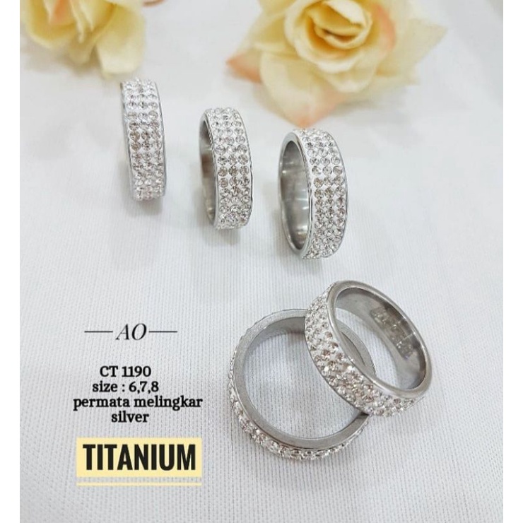 Cincin Titanium Full Permata