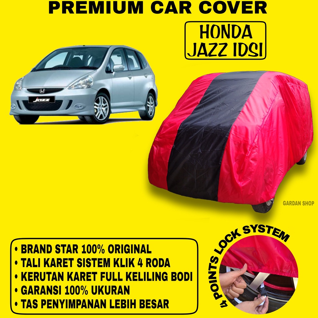 Body Cover HONDA JAZZ IDSI MERAH HITAM Penutup Bodi Mobil Honda Jazz Idsi Waterproof PREMIUM