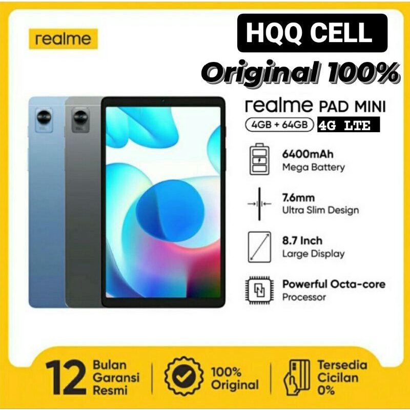 Realme Pad Mini LTE 4 / 64GB Tablet 8,7 " Garansi Resmi Realme Indonesia