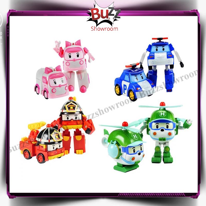 Robocar Poli Transform Mainan Anak Figure Robot Amber Roy Heli