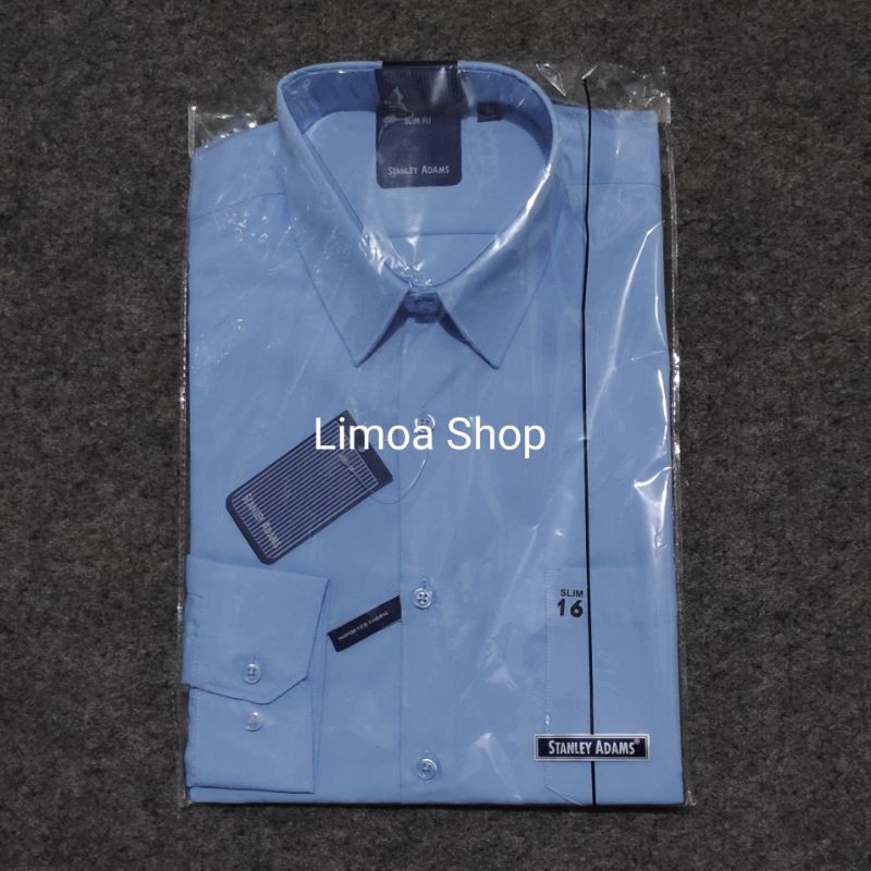 Kemeja Pria Formal STANLEY ADAMS Slim Fit Biru Muda Lengan Panjang ( Matahari ) KSA 06