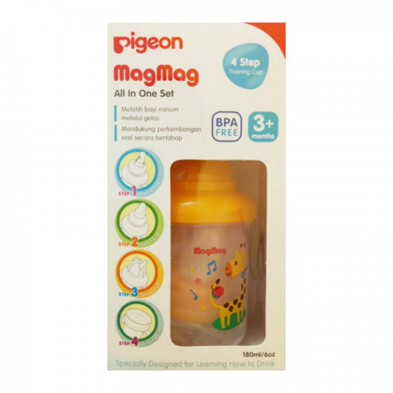 Pigeon Mag Mag All in One Set Training Cup 3m+ - Giraffe