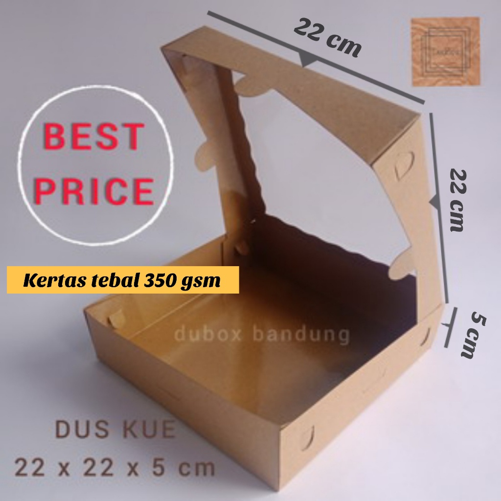 

DUS BROWNIES 22x22x5 cm 1pak=10pcs DUS KUE DUS MAKANAN DUS BOLU DONAT DUS KEMASAN dus bolu