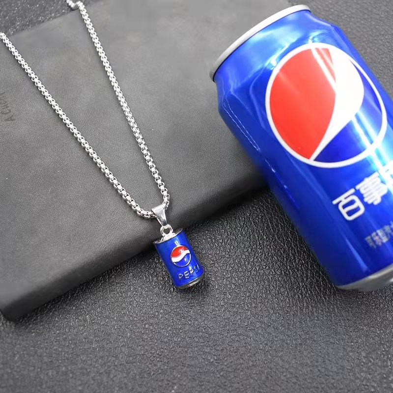 Kalung Liontin Cola Pepsi Gaya Hip-Hop Untuk Pria Dan Wanita