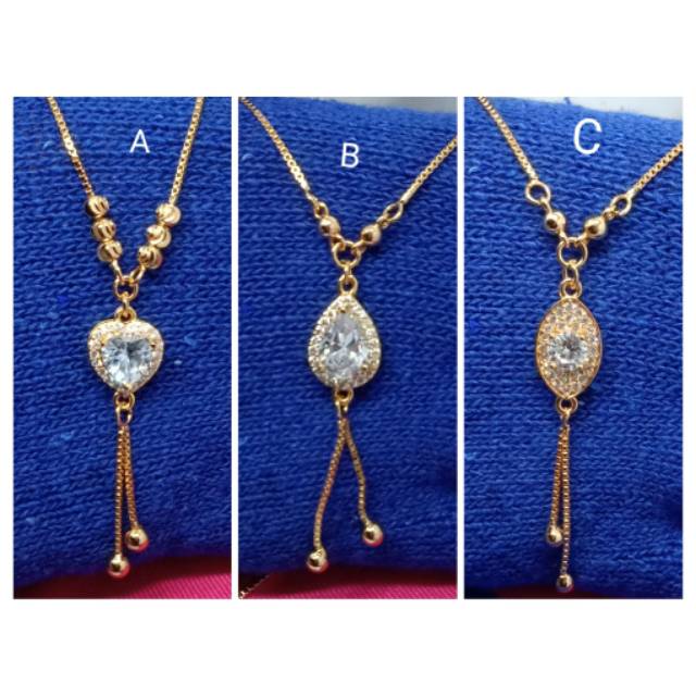 AL026 kalung xuping lapis emas dgn mata zircon size 45 cm