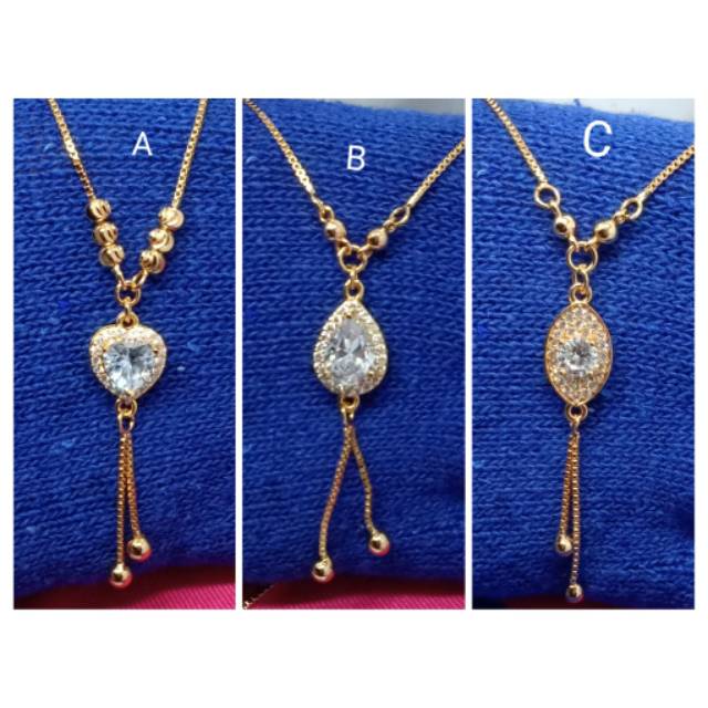 AL026 kalung xuping lapis emas dgn mata zircon size 45 cm