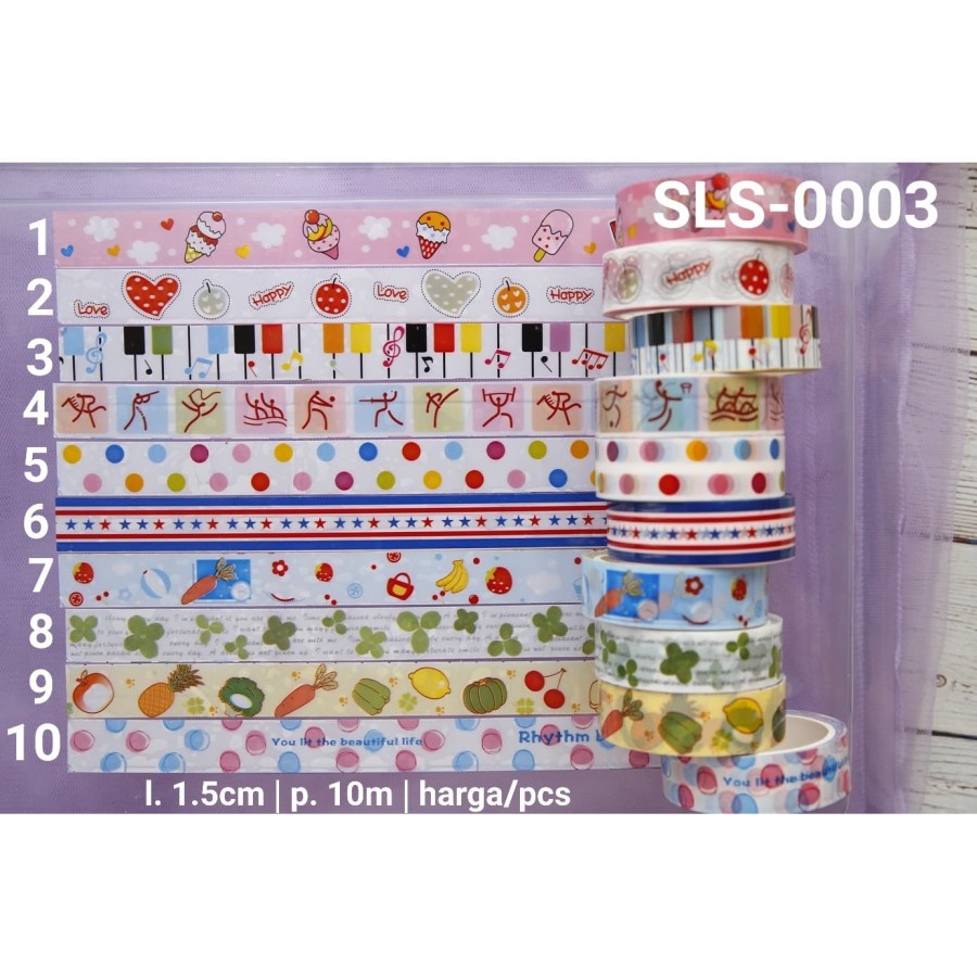 SLS-0003 Selotip gambar fancy tape selotip toples kue kering
