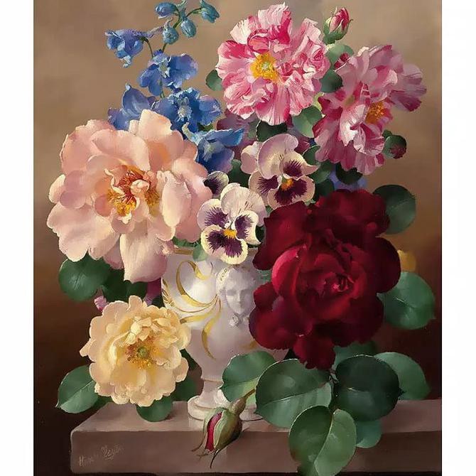 

Silahkan Order] Home Decor Canvas Paint By Number Kit Oil Painting Diy Flower N