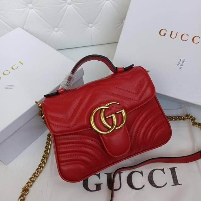 gucci marmont mini top handle free box / gucci marmont handbag