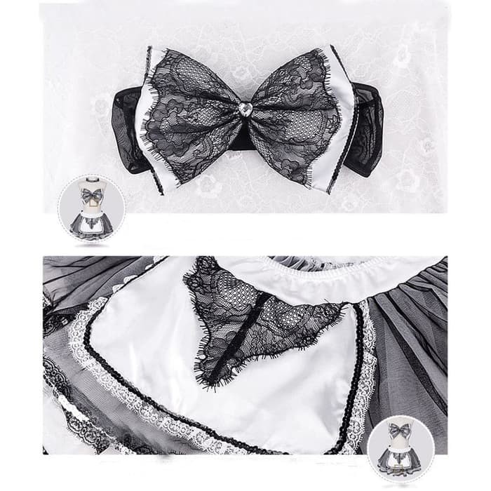 d1976 Sexy Lingerie French Maid All Size S M L Kostum Pelayan Seksi Lingeri Cosplay Lingery OFL-F360-3