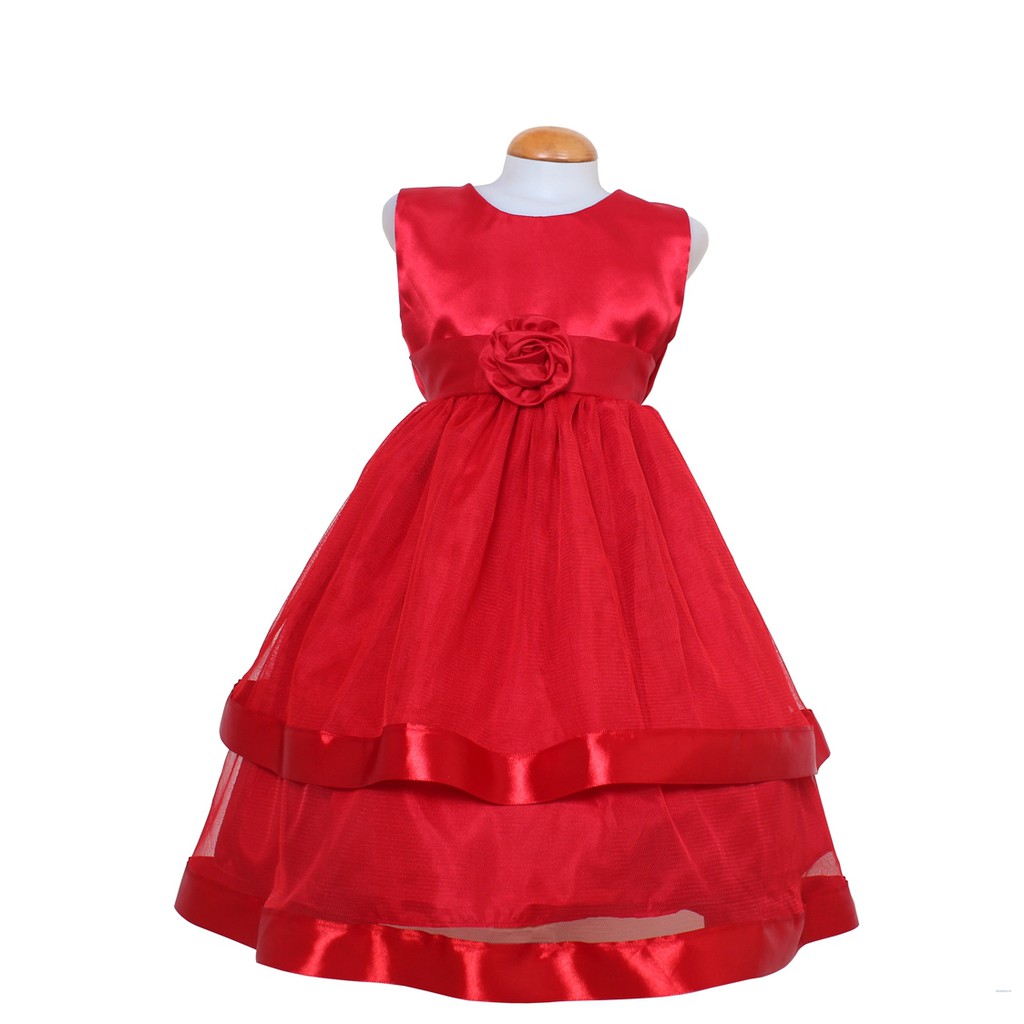 Dress Kids Michel 323/ Baju pesta Anak Saten/Baju Anak Tanpa Lengan/Baju Jalan Anak Kecil