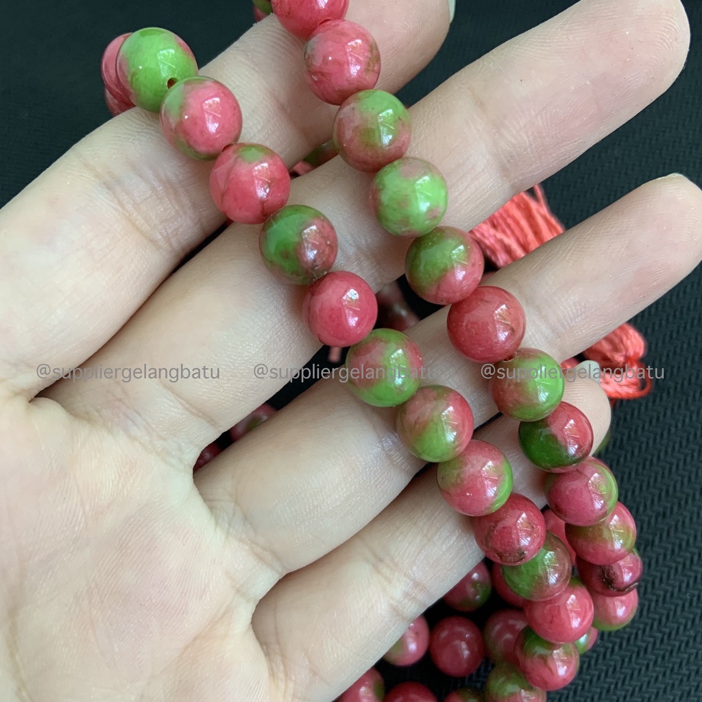 tasbih batu RED BLOODSTONE 10mm 99 butir premium tasbeh badar merah