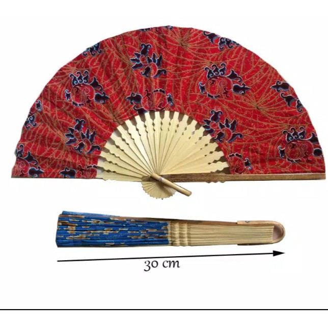 PROMO TERMURAH SOUVENIR PERNIKAHAN KIPAS BATIK JUMBO 30CM || Souvenir kipas batik jumbo