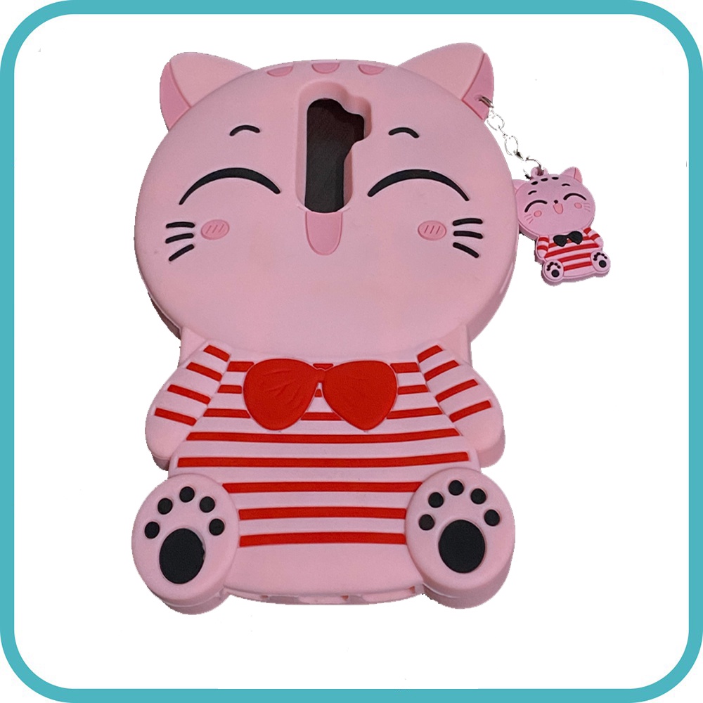 Case Silicone 3D XIAOMI MI A2 LITE / REDMI 6 PRO / REDMI NOTE 8 / REDMI NOTE 8 PRO CAT PINK List Red Lucky Smile Rubber 3D / Softcase / Casing