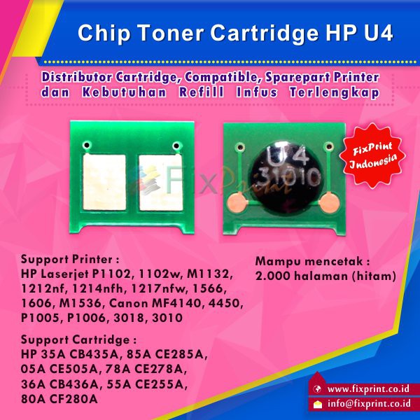 Chip Toner Cartridge Universal U4 HP Cartridge 35A 85A 05A 78A 36A 55A 80A CB435A CE285A CE505A