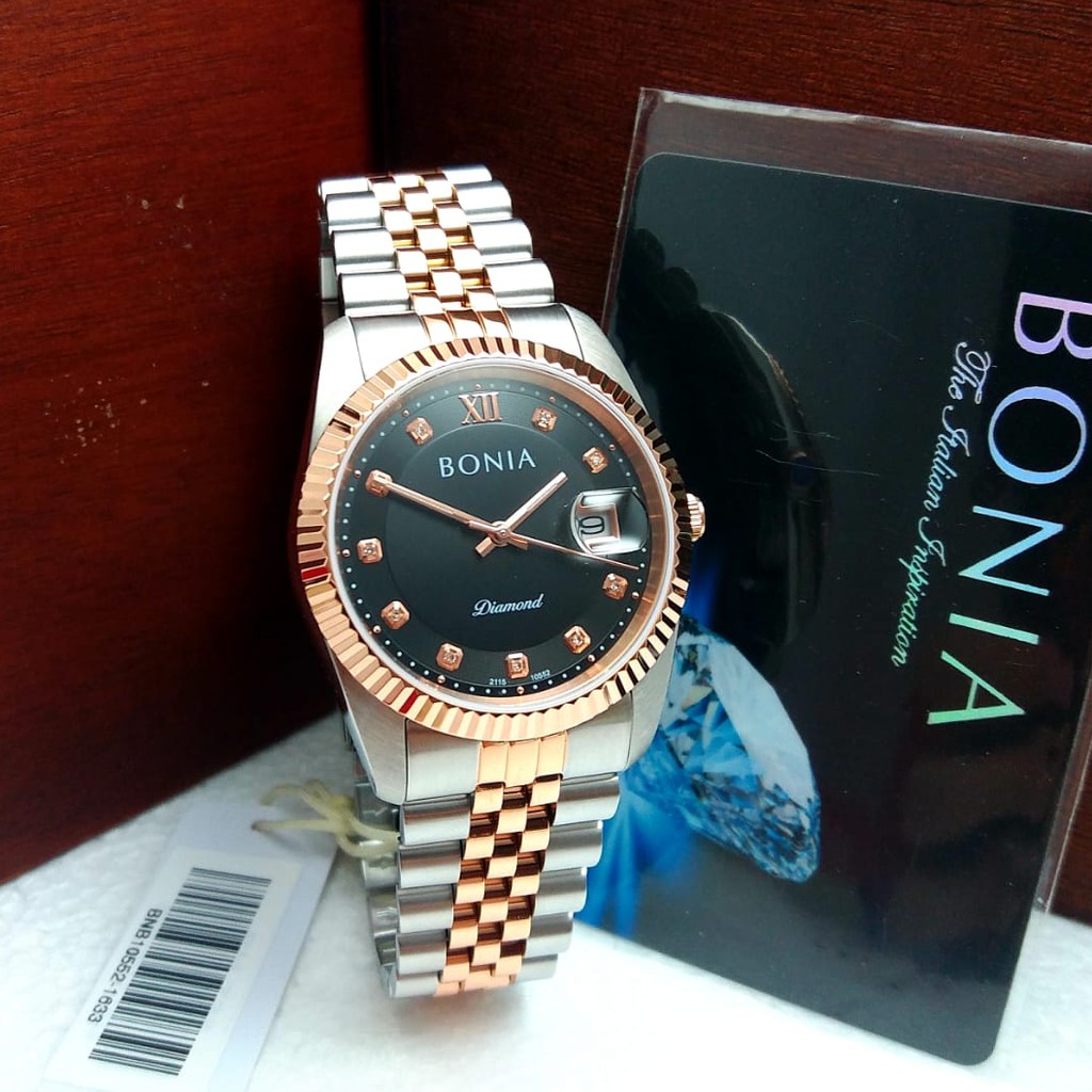 Bonia BNB10552-1633 Jam Tangan Pria Diamond  Original Ori