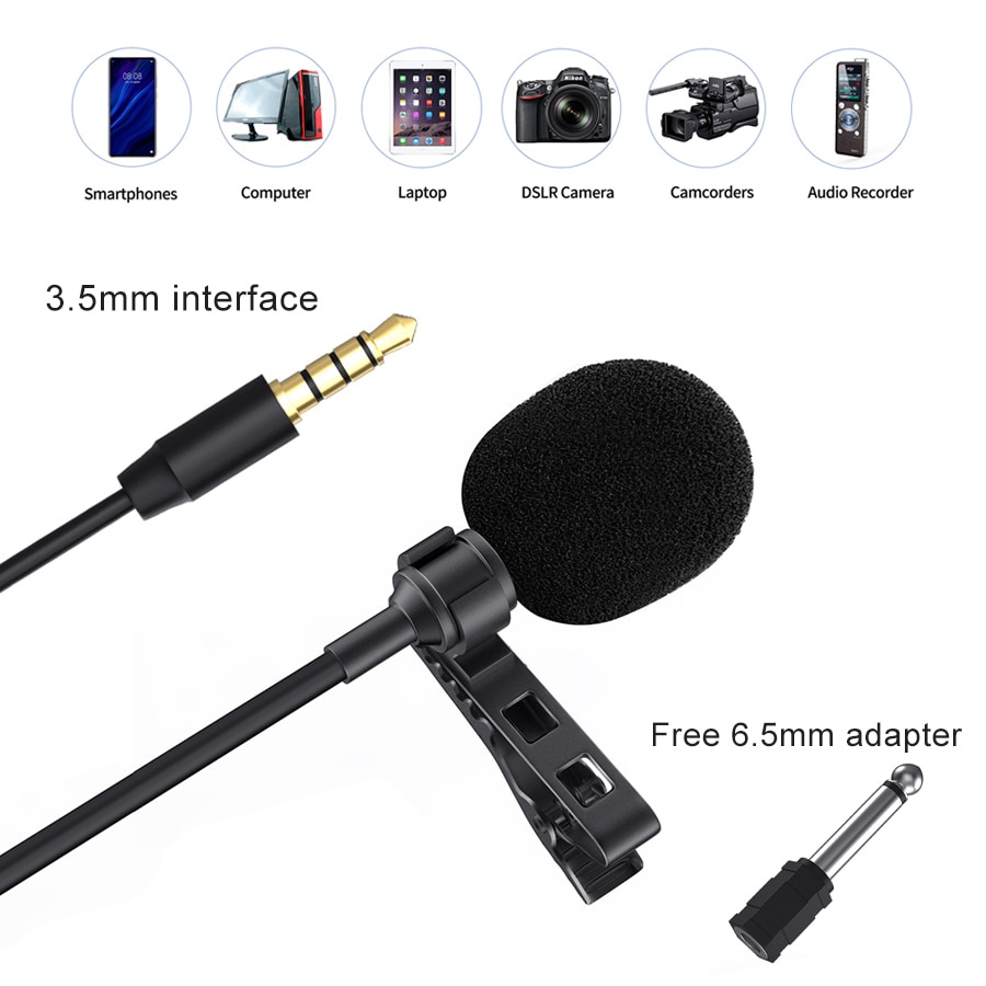 MAMEN Professional Lavalier Microphone Clip Portable 3.5mm - KM-D1
