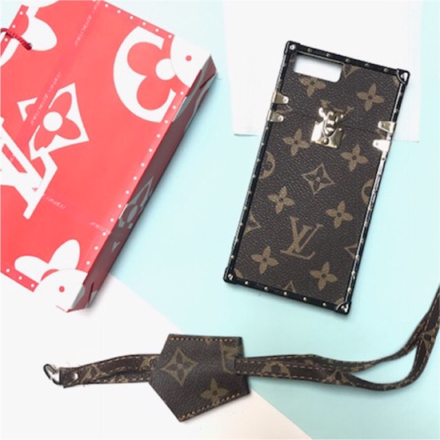 Case Casing LV Louis Vuitton Eye Trunk Monogram Iphone 6/7/6P/7P Dark Brown