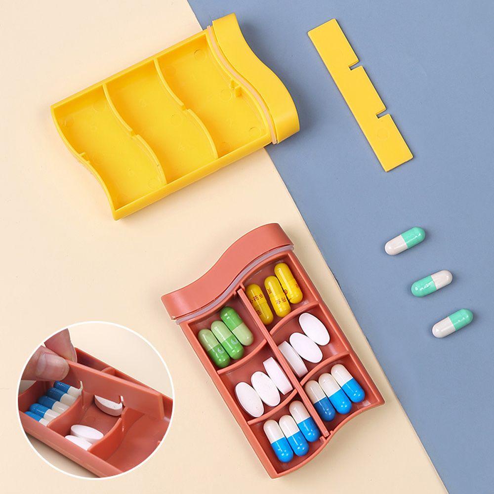 [Elegan] Weekly Pill Box Portable 7days Travel Vitamin Outdoor Kapsul Kotak Penyimpanan Pil