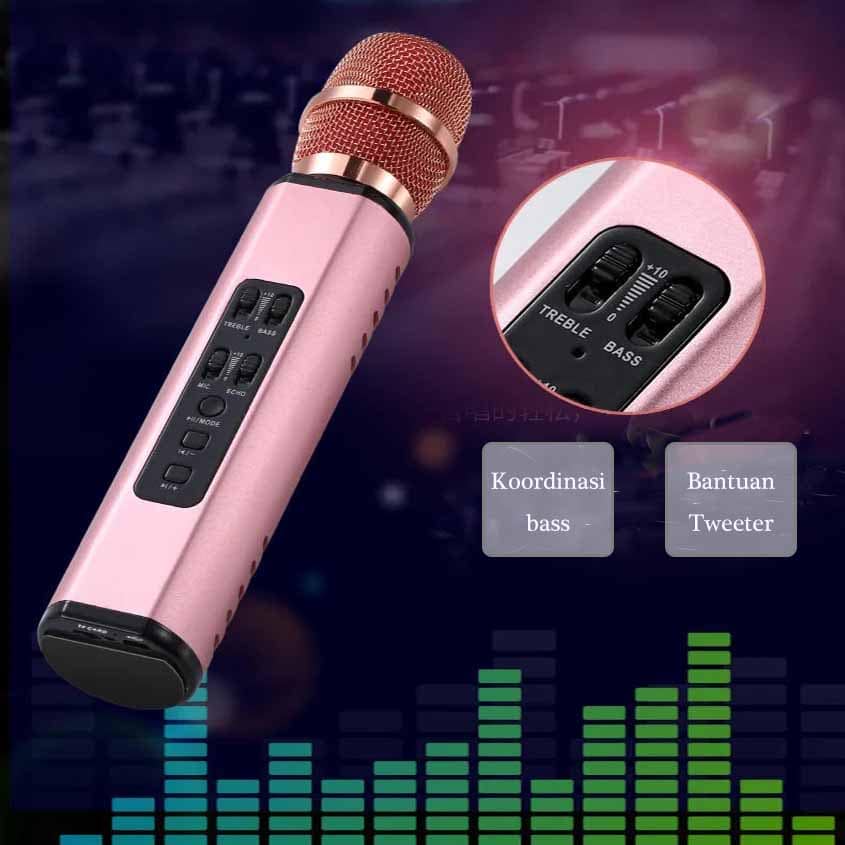 Mic Karaoke K6 Wireless Microphone Speaker KTV Mikrofon Bluetooth Karaoke Super Bass USB Player