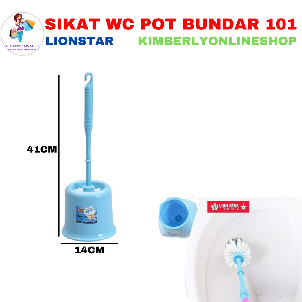 Sikat WC Closet Lion Star No. 101 + Pot BO-1 Bundar Sikat Toilet Bulat