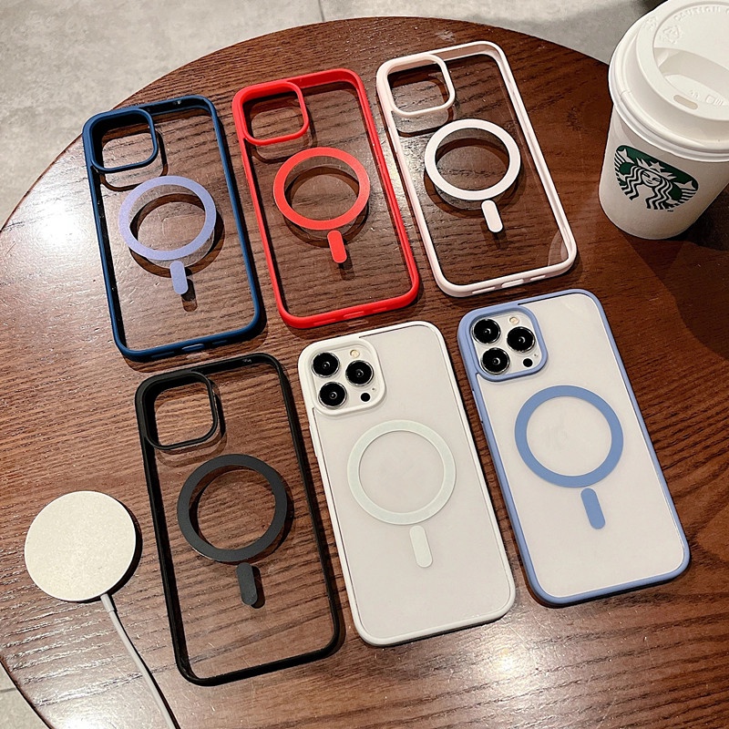 MAGNETIC SIDE COLOUR ACRYLIC CASE BENING IPHONE 14 PRO MAX / 14 PRO / 14 PLUS / 14 / 13 PRO MAX / 13 PRO / 13 / 12 PRO MAX / 12 PRO / 12 / 11 PRO / 11 PRO MAX / 11 / XS / X / XR / XS MAX SUPPORT MAGSAFE CHARGER