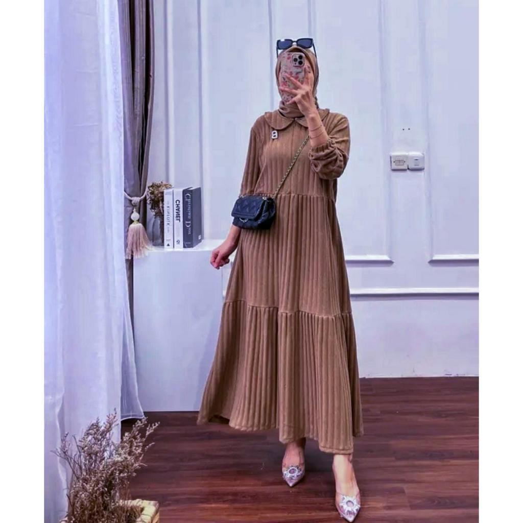 LANGSUNG KIRIM GAMIS HORNET KNIT PREMIUM JUMBO LD 130  BB 120 KG READY UKURAN  M,L,XL,XXL,XXXL  MIDI DRESS HORNET PREMIUM