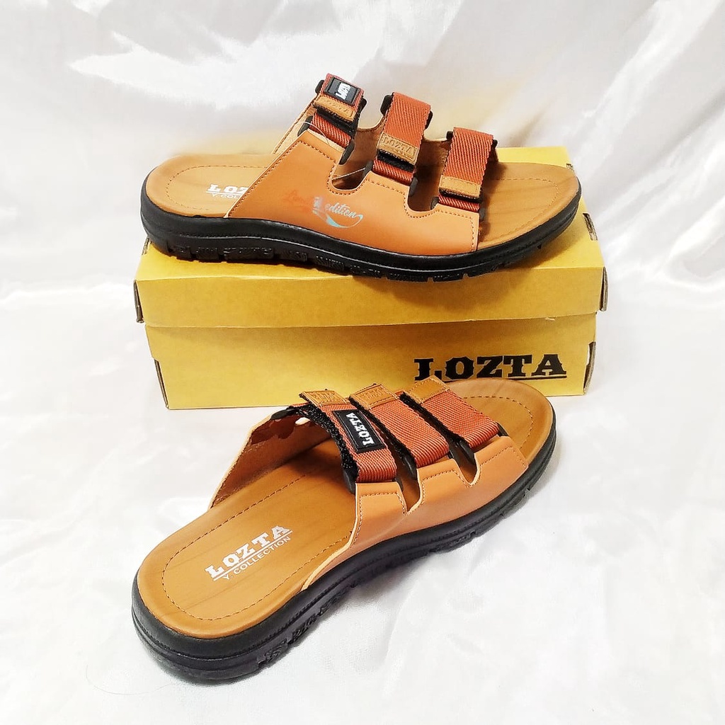 Sandal Slop Gunung Pria Kulit Casual Formal Original Qality Lozta Big Size 39-43-1