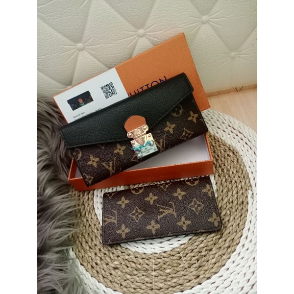 DOMPET LV PADLOCK LIPAT PANJANG FREE BOX
