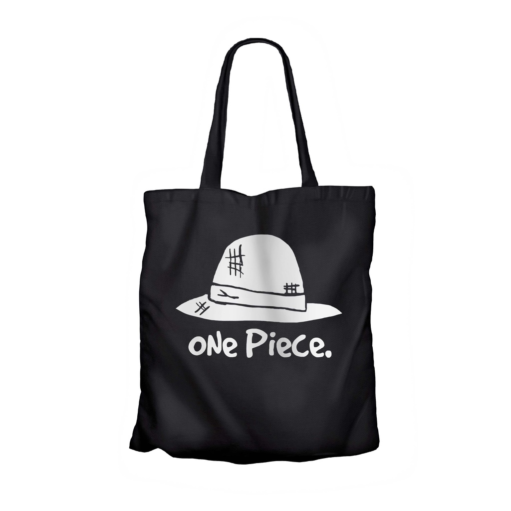 Tote bag anime LUFFY HAT - ONE PIECE material canvas