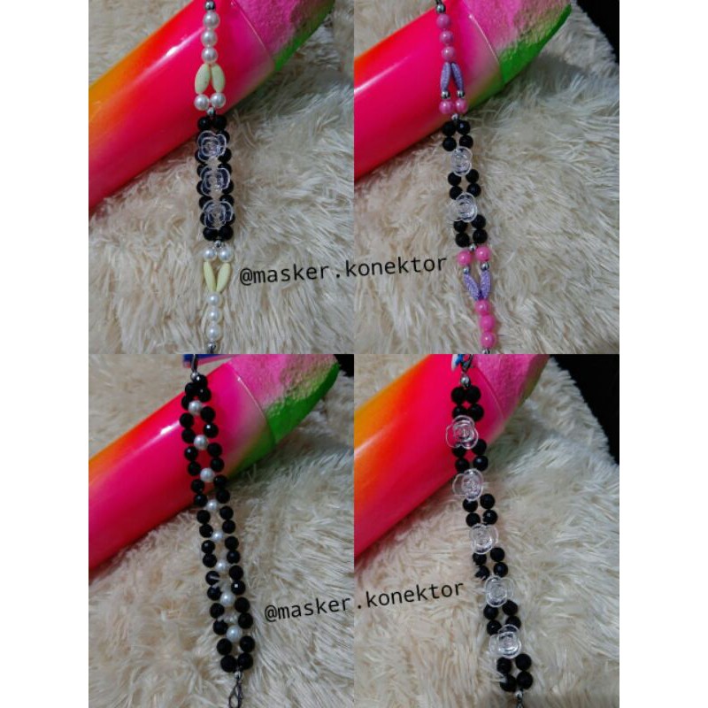 Konektor Masker Hijab Hitam/Pengait Masker Hijab