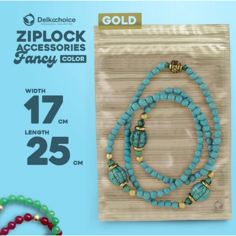 KEMASAN SACHET ZIPLOCK PLASTIK SASET KOMBINASI FOIL METALIZED SILVER GOLD 17X25 17CM X 25CM DELKOCHO